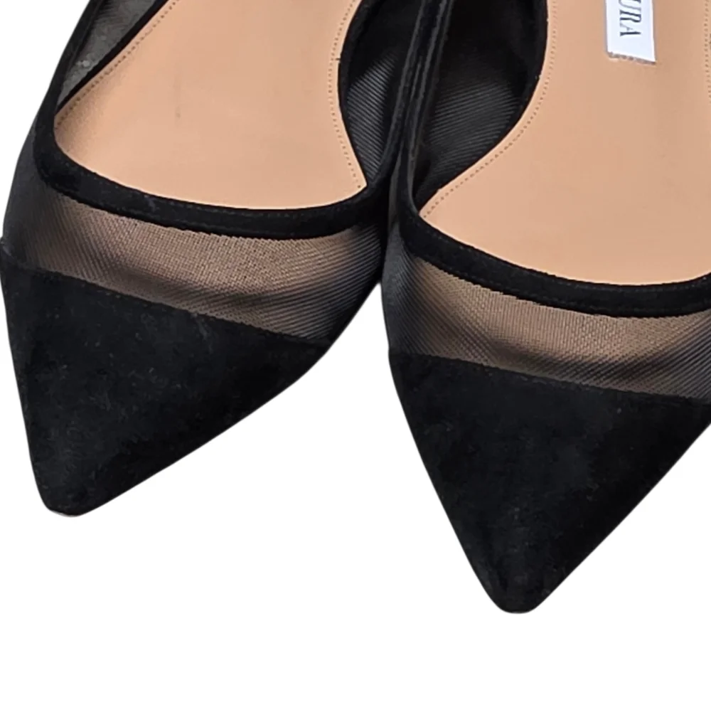 AQUAZZURA SECRET AFFAIR BALLET SHEER FLATS 37/US 7 - Picture 12 of 16